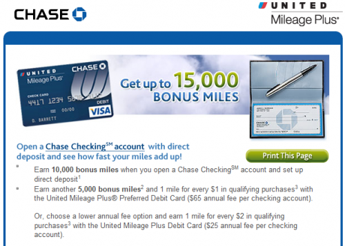 chase bank 15000 miles details